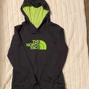 The North Face Women’s Hoodie in Black with Neon Green Logo